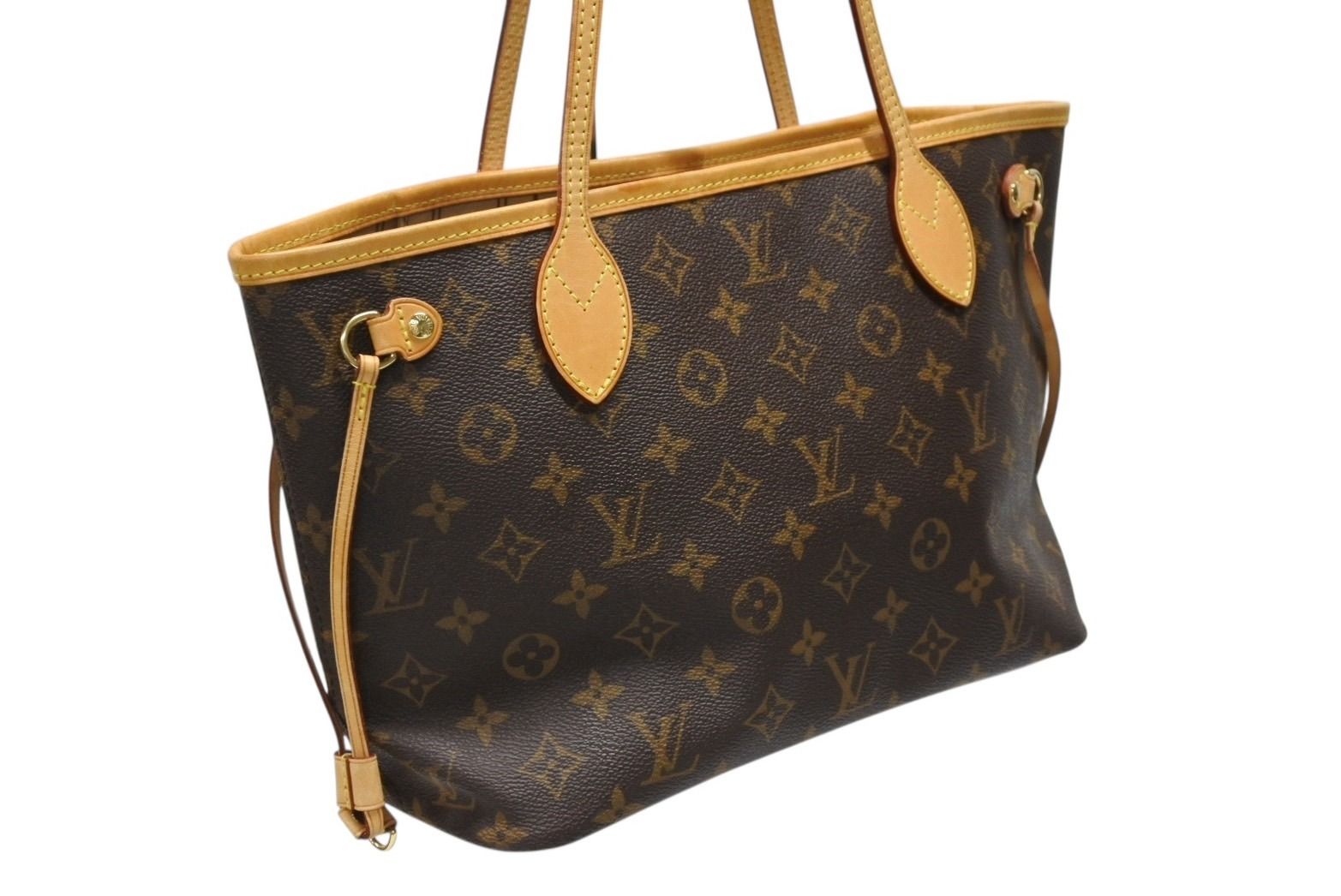 Louis Vuitton Monogram Neverfull PM Tote Bag Brown Vachetta Leather Gold — view 4