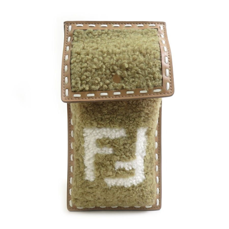 Fendi Phone Pouch Leather Beige