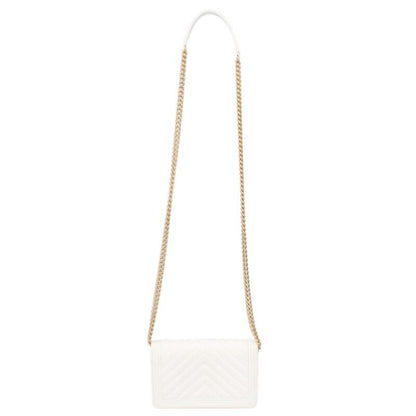 Chanel Chain Wallet Coco Mark Caviar Skin Chevron Shoulder Bag Men's