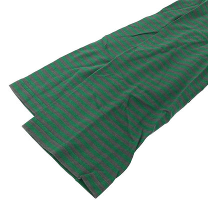 Balenciaga 11aw Paneled Henley Neck Striped Cut & Sewn 273970 Tv977 Green XS