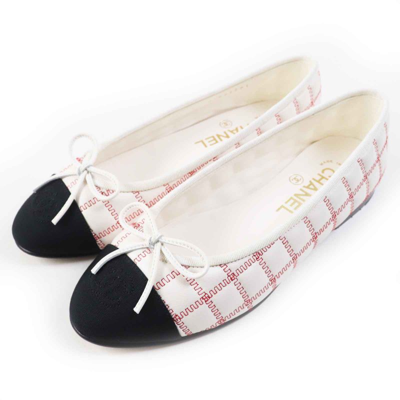 CHANEL 24P G45591 Ballerina Coco Mark Lambskin Flat Shoes/ballet Shoes With