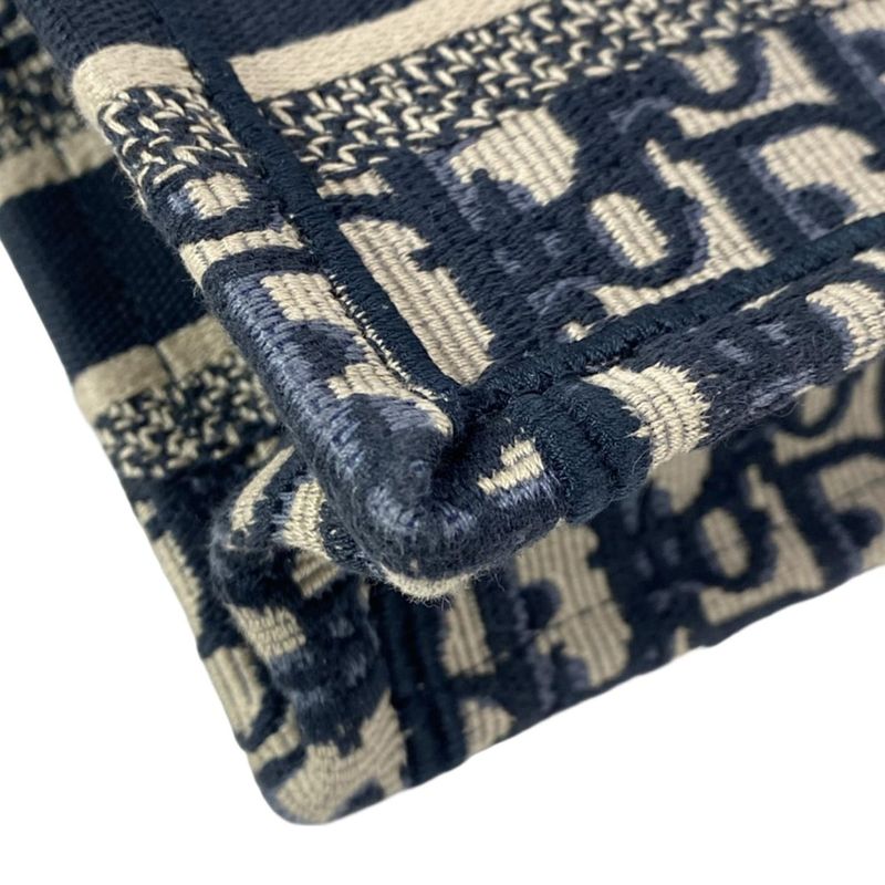 Dior/christian Dior Tote Book Tote Bag Mini Navy Ivory And Blue