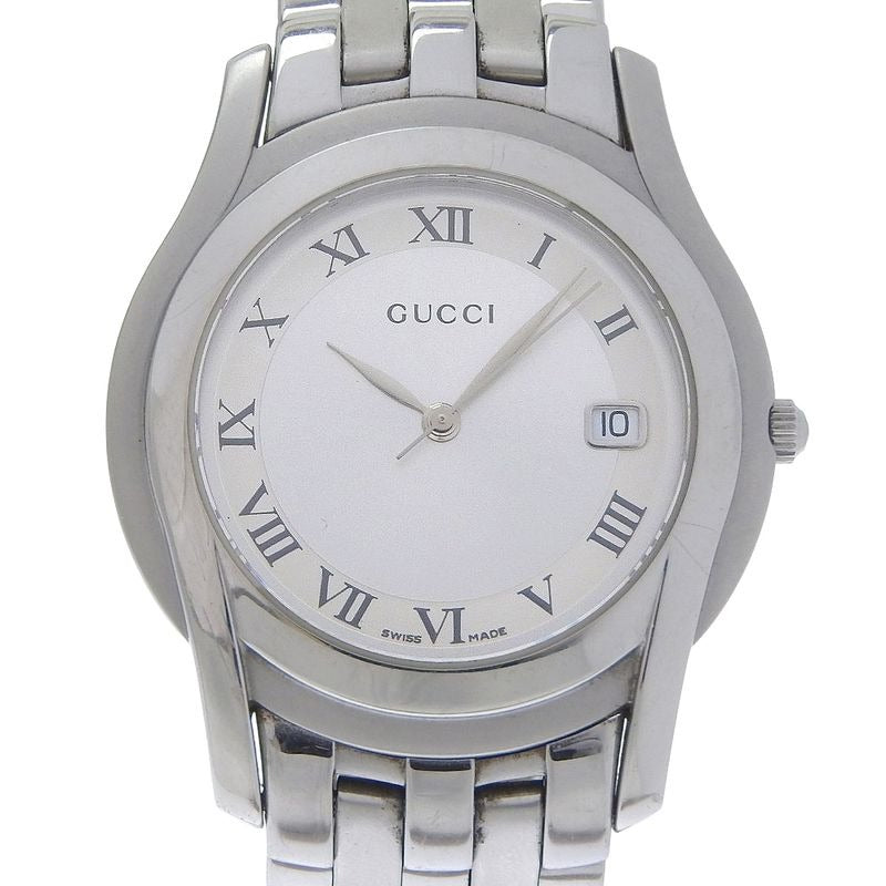Gucci G Class 5500 M Stainless Steel Quartz Analog Display Silver Dial