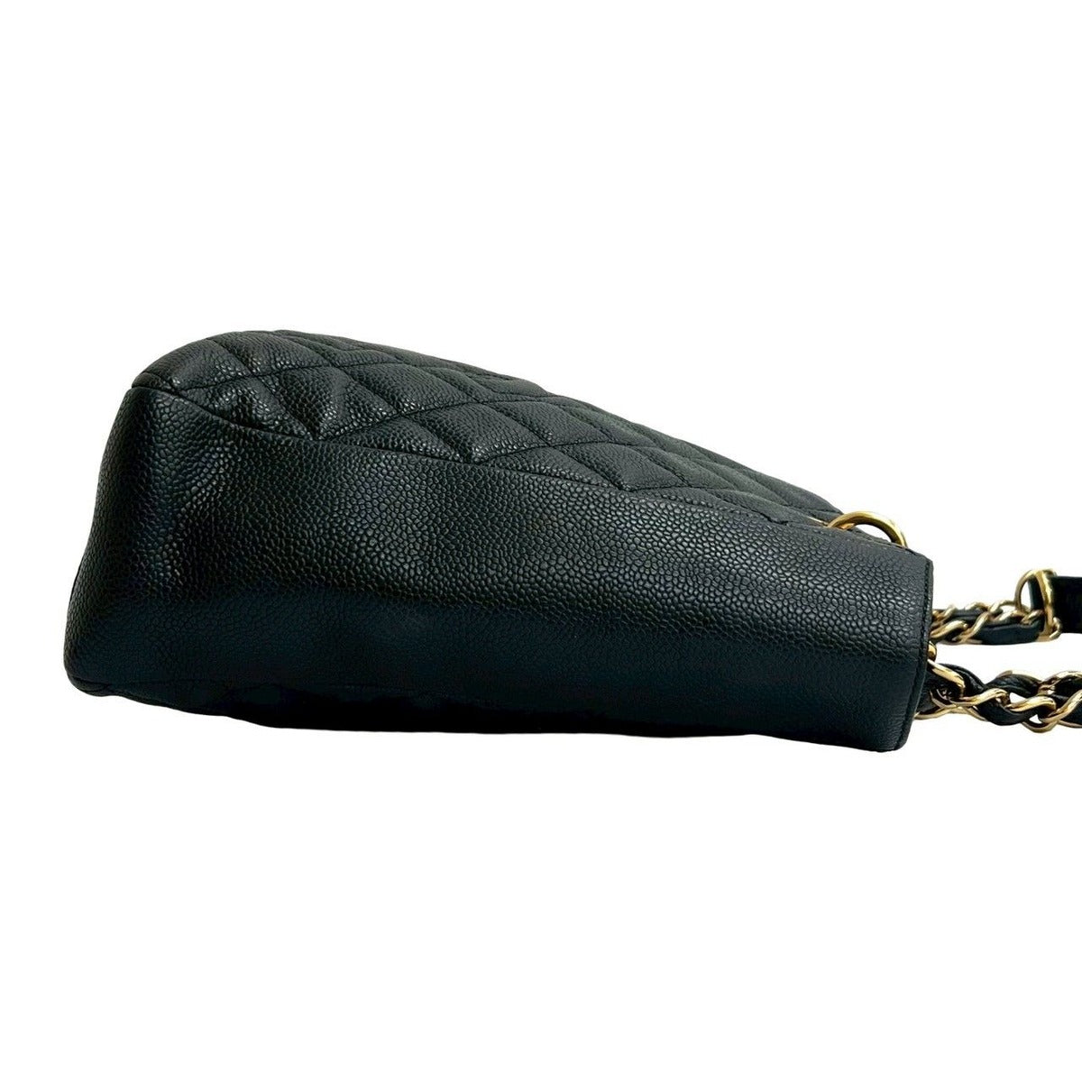 Chanel Quilted CC Logo Caviar Leather Chain Tote Black — view 6