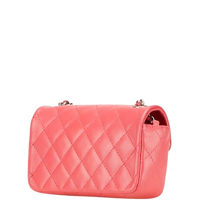Chanel Mini Matelasse Coco Mark Chain Shoulder Bag Pink Lambskin Ladies Chanel