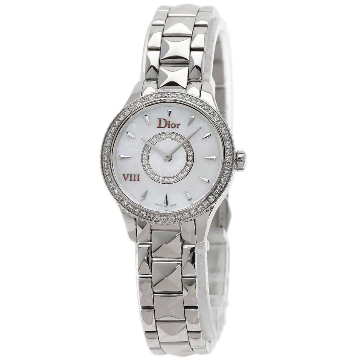 Dior Montaigne Diamond Bezel Watch SS