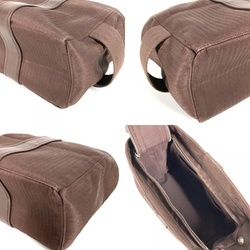 Hermes Pouch Acapulco Cles Ched Toilette MM Toile Chevron Brown