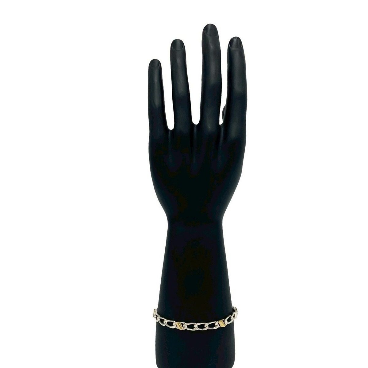 Tiffany & Co Figaro Bracelet 925 18k Yellow Gold Chain Bangle Silver — view 2