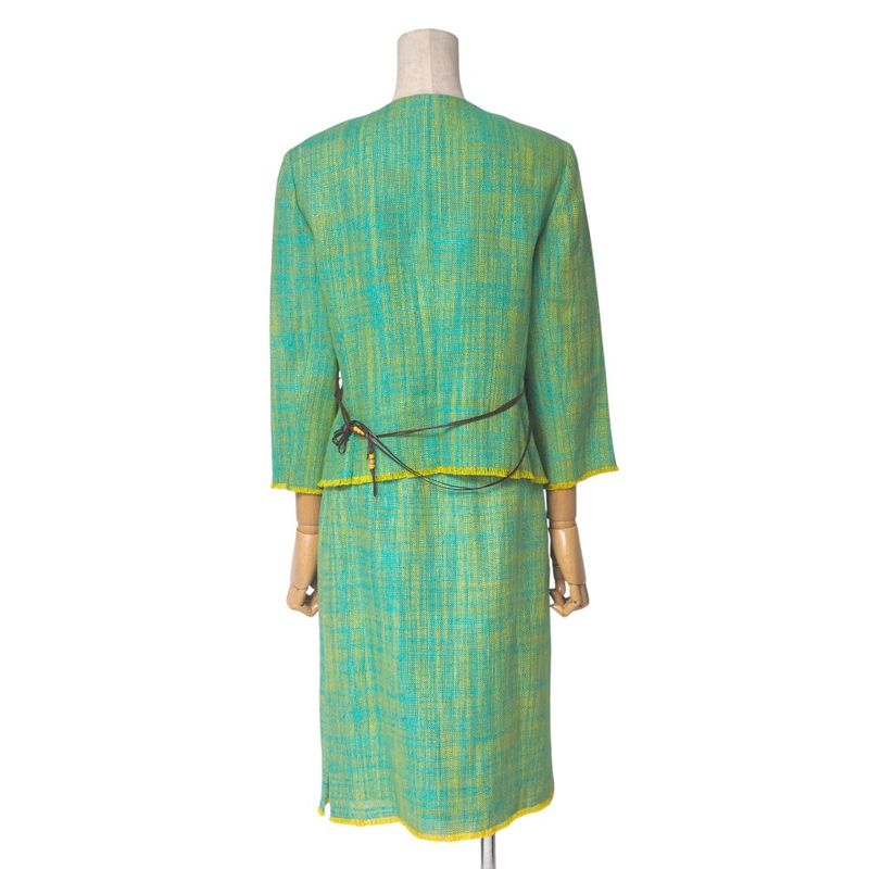 Balenciaga Vintage Skirt Setup Size 40 Jacquard Collarless Jacket Tight Skirt