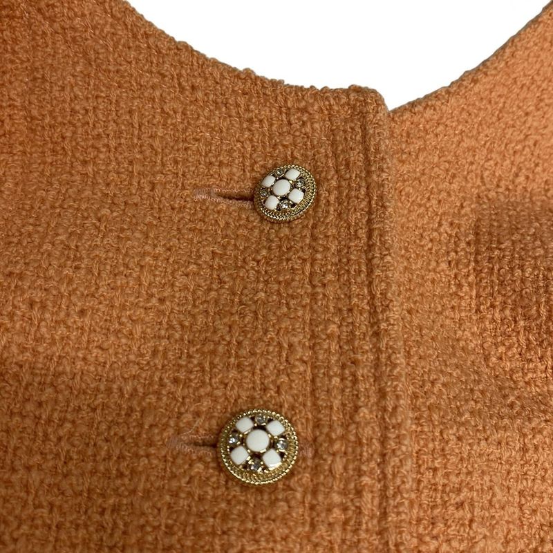 Chanel Jacket Size 38 M Women's 21663 Orange Long Sleeves / Spring / Autumn Wool
