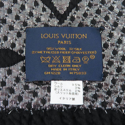 Louis Vuitton M75833 Echarpe Logomania Shine Silk-blend Noir Monogram Scarf