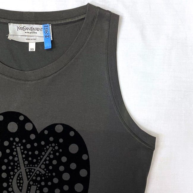Yves Saint Laurent Tank Top Gray XS Cleaned Ladies