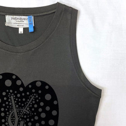 Yves Saint Laurent Tank Top Gray XS Cleaned Ladies