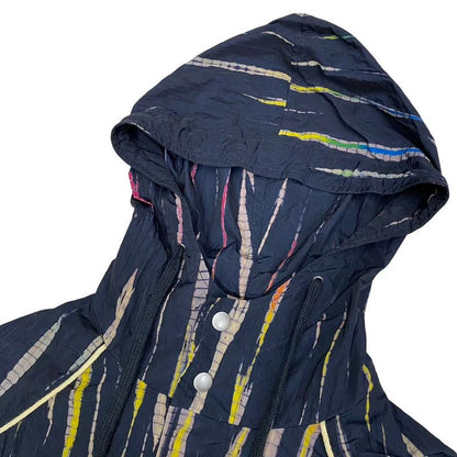 Saint Laurent Paris Striped Nylon Zip Up Hoodie Blouson Jacket 44 Womens Mens