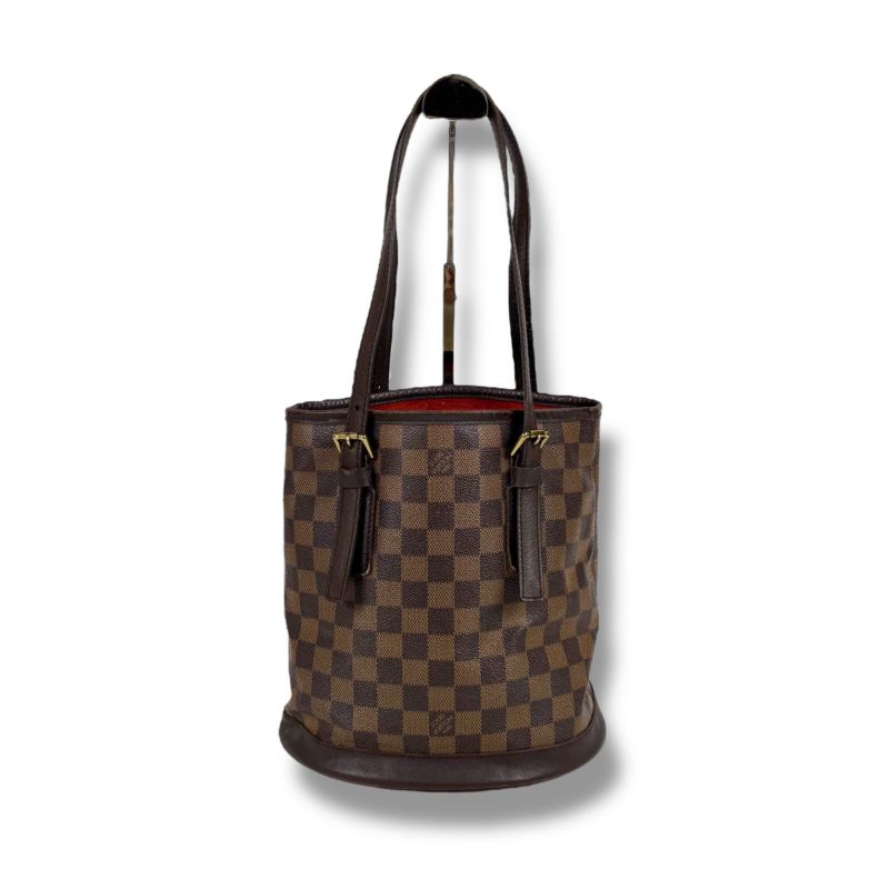 Louis Vuitton Petit Baguette Marais Mini Tote Bag Damier Leather Brown Shoulder