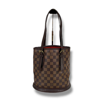 Louis Vuitton Petit Baguette Marais Mini Tote Bag Damier Leather Brown Shoulder