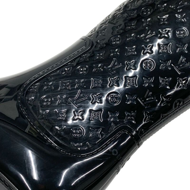 Louis Vuitton Drops Line Boots Long Boots Rain Boots Shoes Monogram Rubber Black