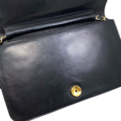 Chanel Shoulder Bag Matelasse Lambskin Coco Mark Chain Vintage Black Gold