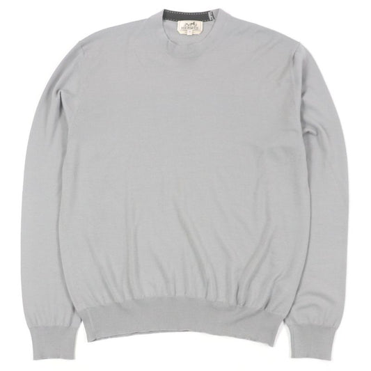 Hermes 24AW 100% Wool Light Hand Long Sleeve Long Sleeve Knit Sweater Gray M