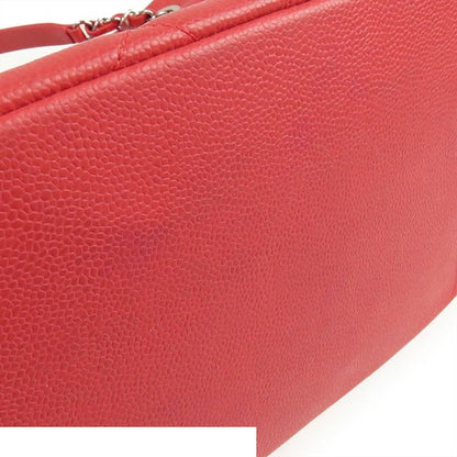 Chanel Chain Tote Bag Pink Silver Caviar Leather Quilted CC Logo — view 7