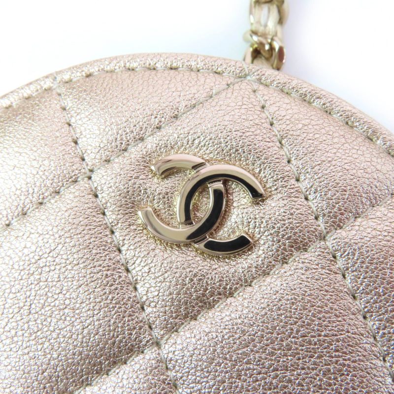 CHANEL Matelasse Leather Coin Case Airpods Pro Case 2024 Ears Gift Gold With