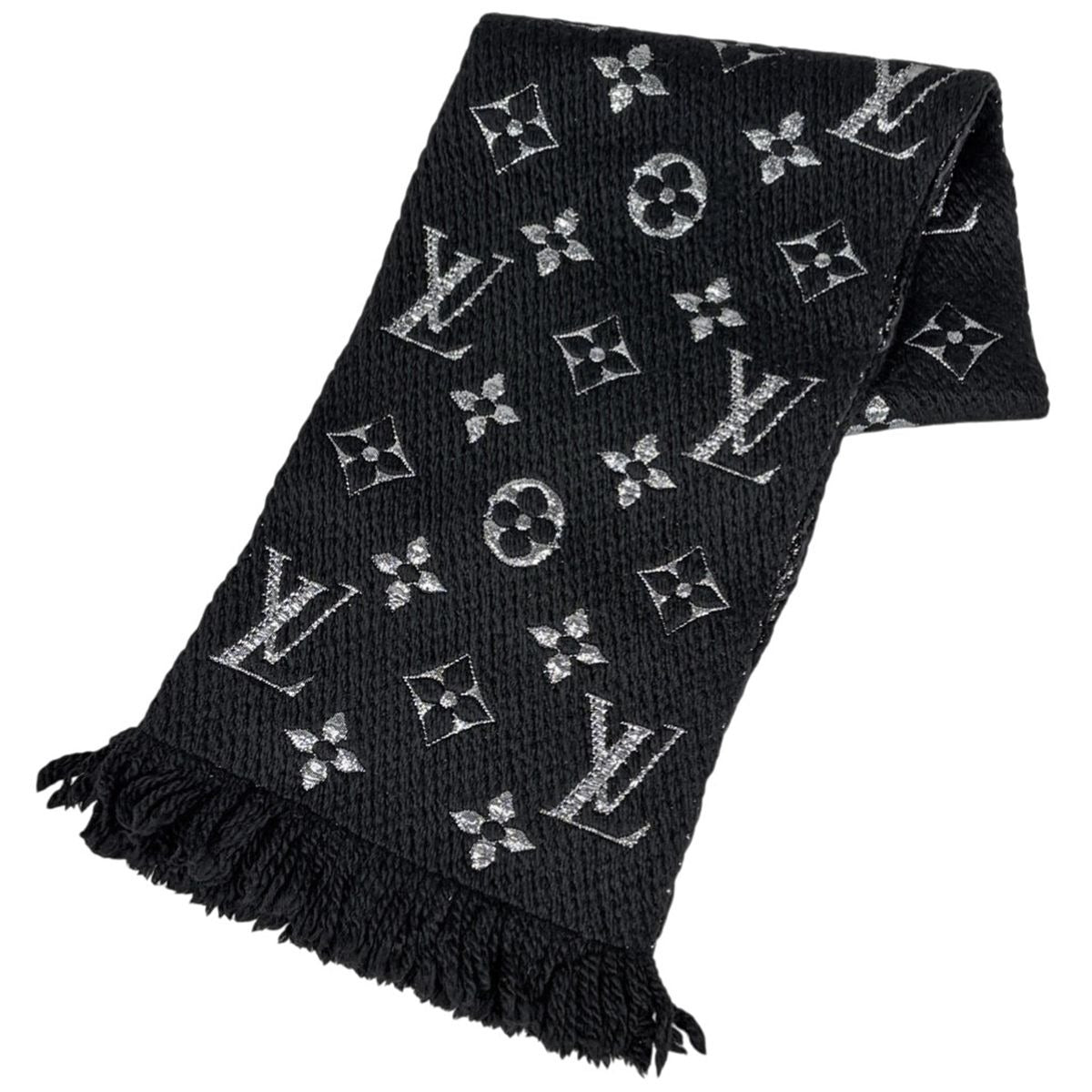Louis Vuitton Echarpe Logo Mania Shine Monogram Scarf Wool Silk