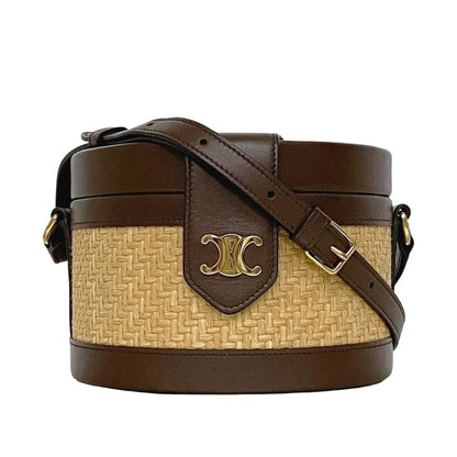 Celine Tambour Shoulder Bag Beige Brown