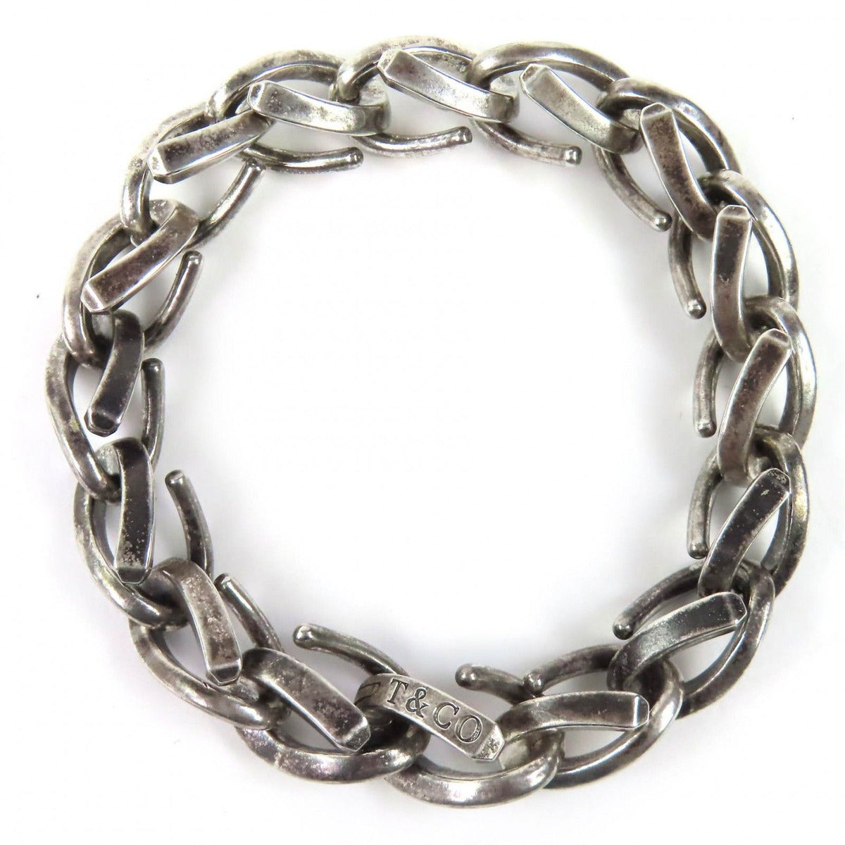 Tiffany & Co. Forge Large Link Bracelet 925 Oxidized Finish Silver