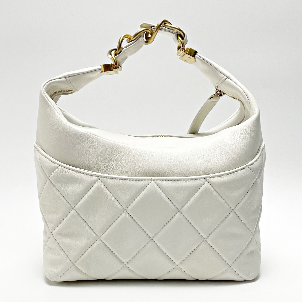 Chanel Matelasse As3292 White Chain Tote Bag Lambskin Ladies Gold Hardware
