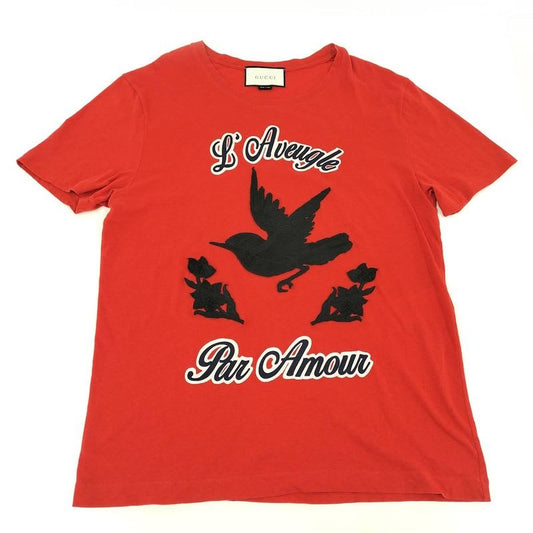 Gucci T-Shirt Red Embroidery Size