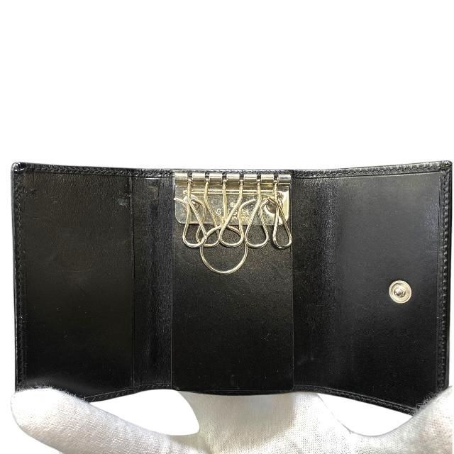 Gucci 131928 6-stack Key Case Key Ring Sherry Line Web Stripe Leather Black