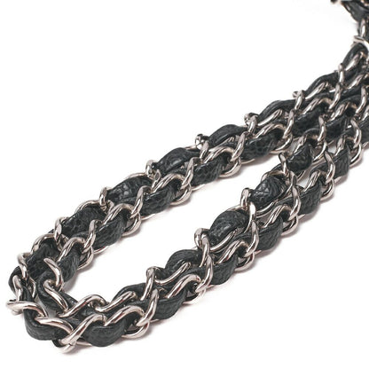 Chanel Matelasse Double Flap 25cm (984in) Chain Shoulder Caviar Skin Black