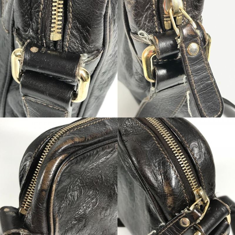 Gucci Shoulder Bag Guccissima GG 201448 Striped Leather Brown