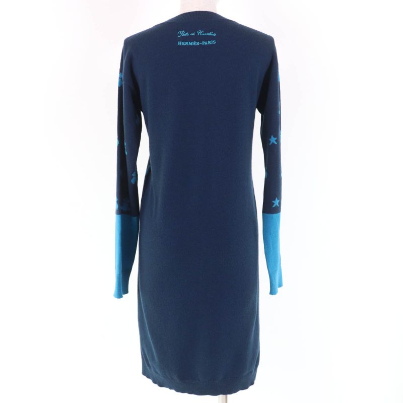 Hermes 2021 Poste Et Cavalerie Saber Decorated Bag 100% Cashmere Long Sleeve