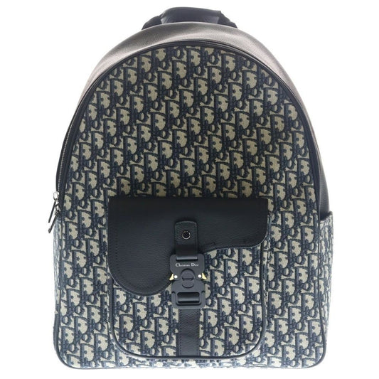 Dior Saddle Oblique Kujagaard Zip Leather Backpack Black Gray
