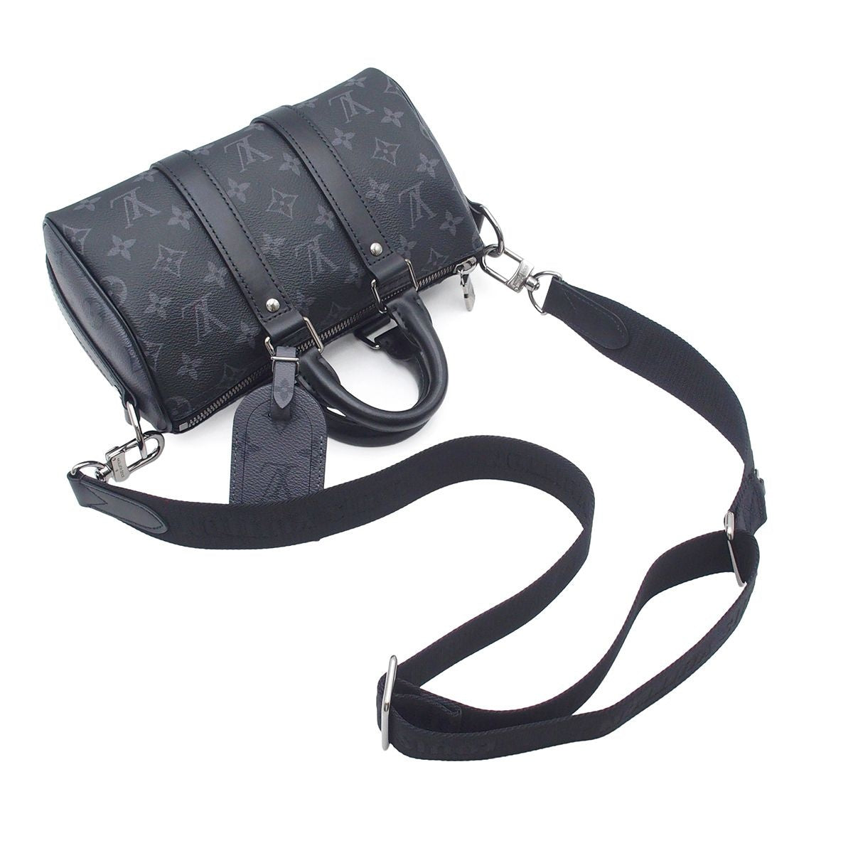 Louis Vuitton Keepall Bandouliere 25 Black Monogram Eclipse 2-Way Shoulder Bag — view 4
