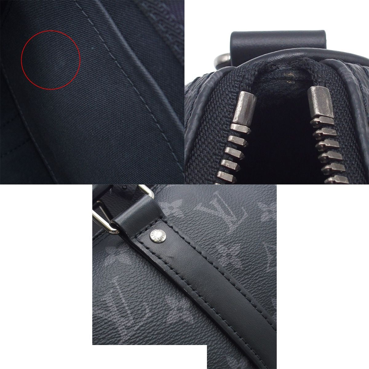 Louis Vuitton Keepall Bandouliere 25 Black Monogram Eclipse 2-Way Shoulder Bag — view 7
