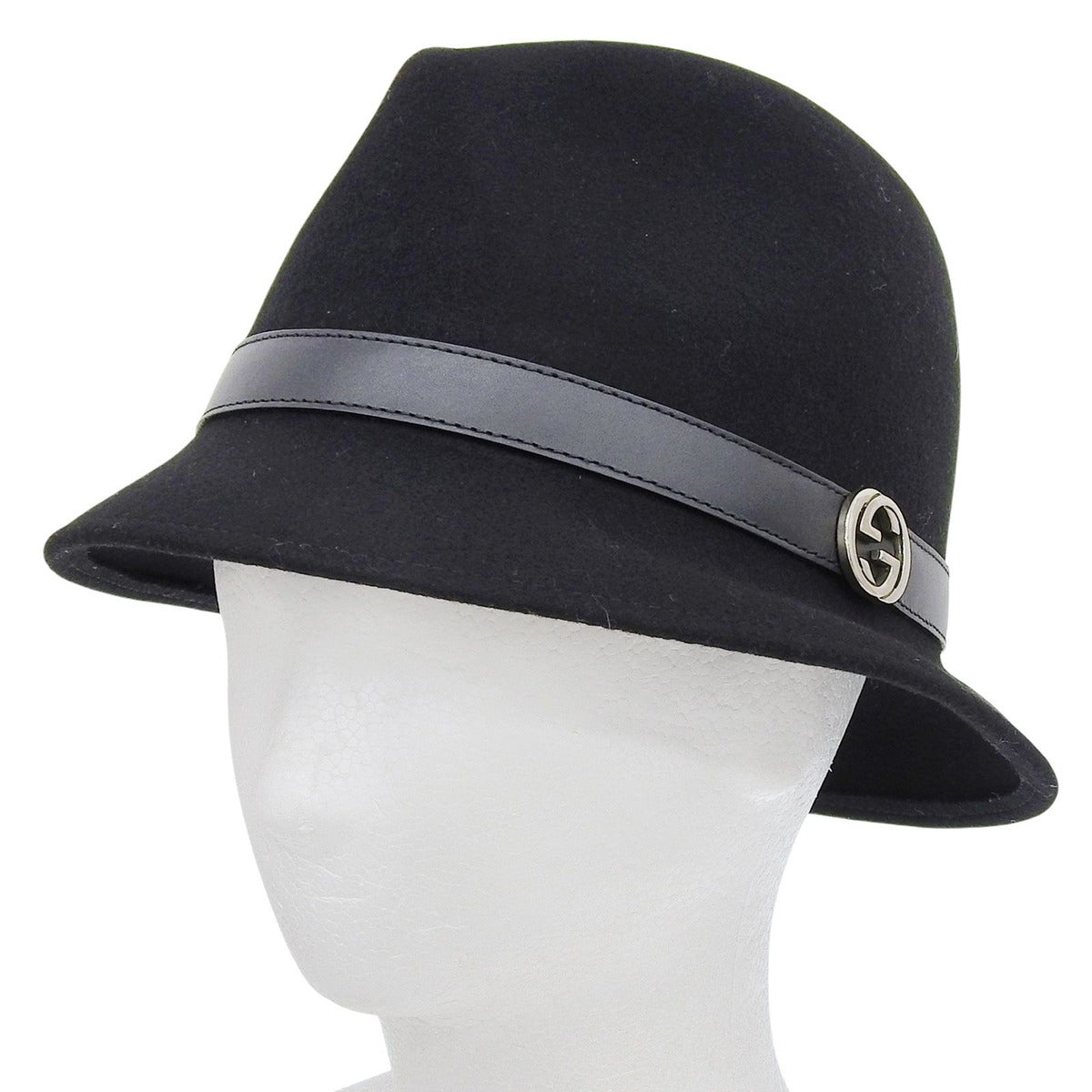 Gucci Wool Leather with Interlocking Felt Hat — view 2