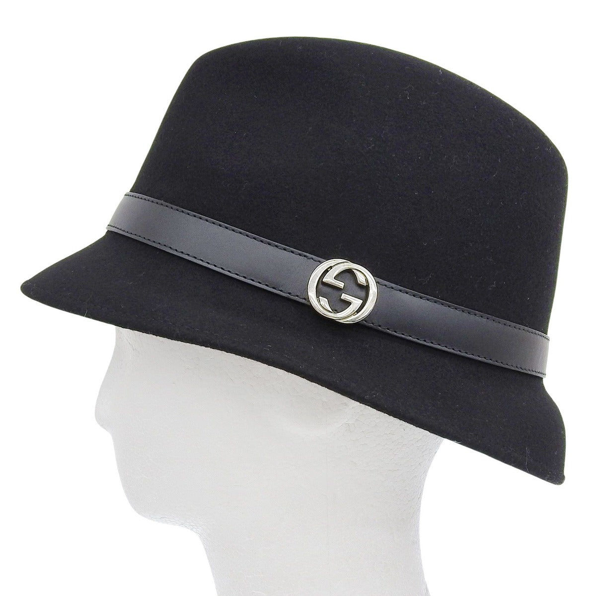 Gucci Wool Leather with Interlocking Felt Hat — view 3