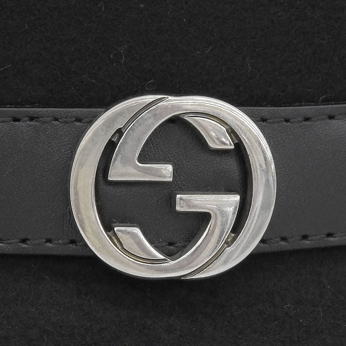 Gucci Wool Leather with Interlocking Felt Hat — view 7