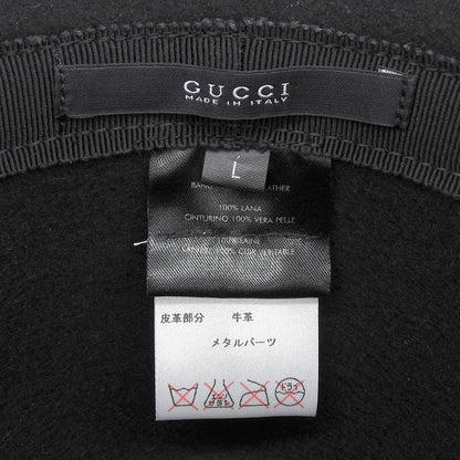 Gucci Wool Leather with Interlocking Felt Hat — view 8
