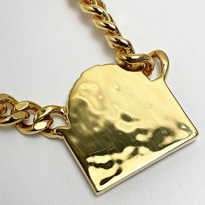 Chanel Rue Cambon B22a GP Metal Logo Necklace Women's Accessories