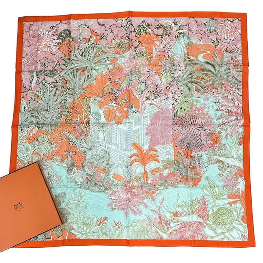 Hermes Carre 90 Faubourg Tropical Multicolor Scarf