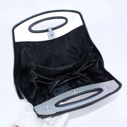 Chanel Hip Bag Lambskin Black Shoulder Bag Silver