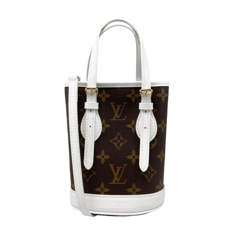 Louis Vuitton Shoulder Bag Nano Bucket Monogram White