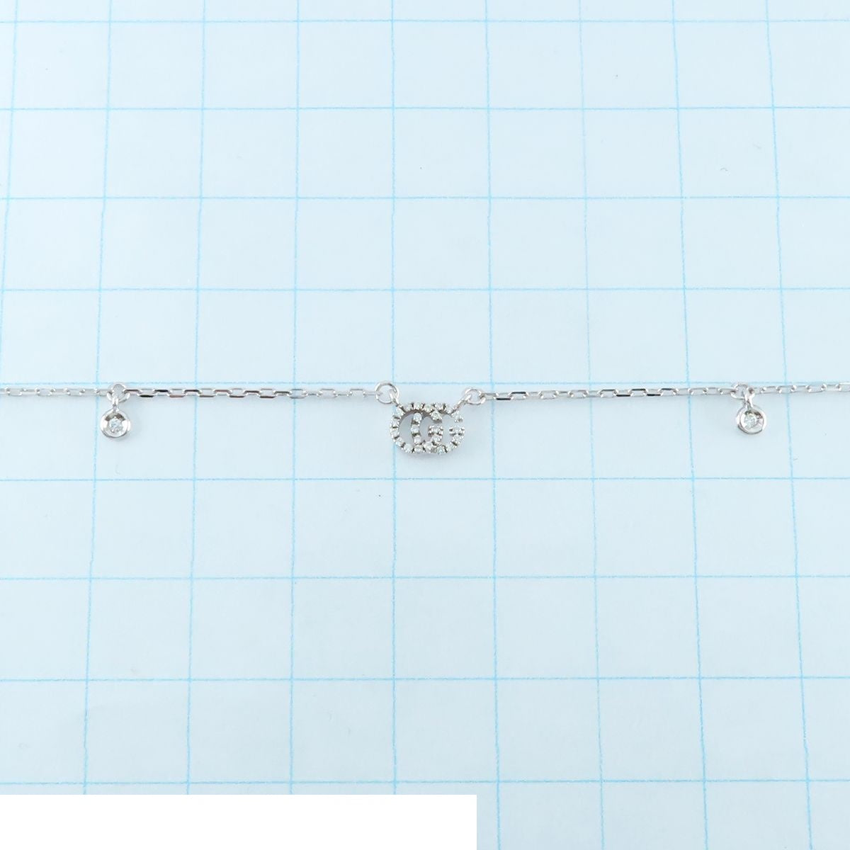 Gucci GG Running Necklace White Gold 18k Diamond Double G Pendant — view 8
