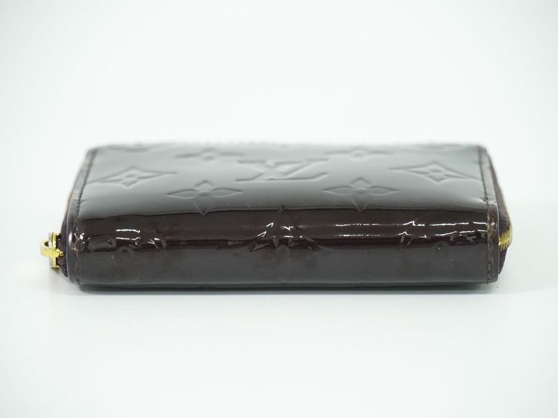 Authentic Louis Vuitton LV Zippy Coin Purse Vernis Leather Coin Case Amarante