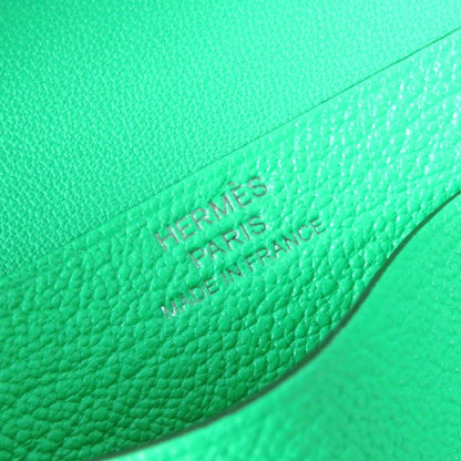Hermes Bearn Mini Vert Comic Silver Hardware Chevre Misol Bifold Card Case
