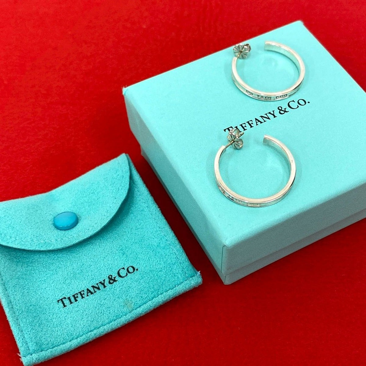 Tiffany & Co Box Narrow Hoop Earrings