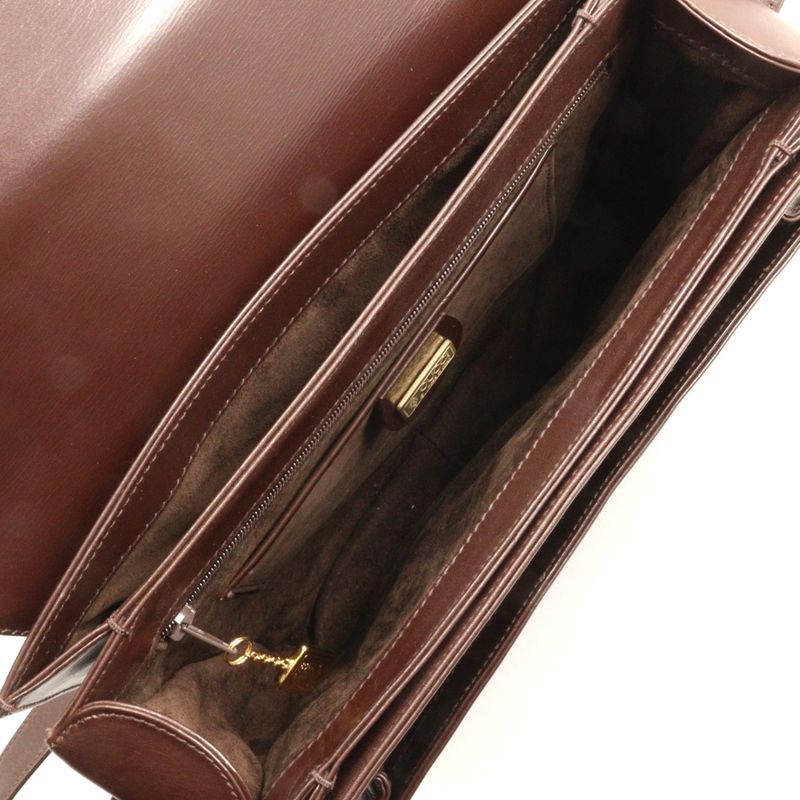 Gucci Old Gucci 001.109.1314 Calf And Suede Brown Women Shoulder Bag